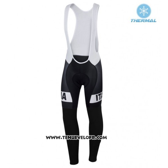 2016 Maillot Ciclismo IAM Blanc et Noir Manches Longues et Cuissard